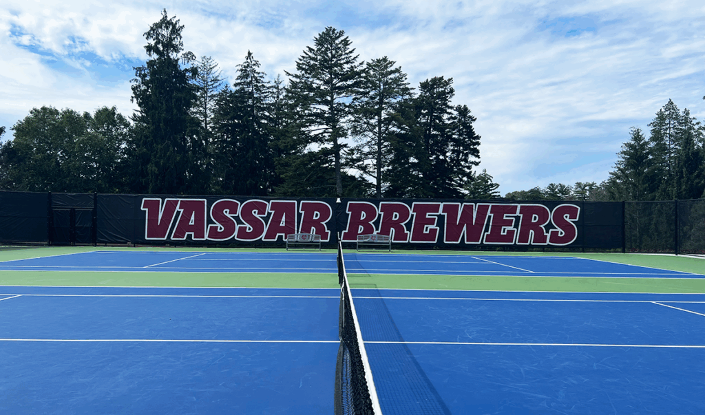 Baseball field with printed fence screen